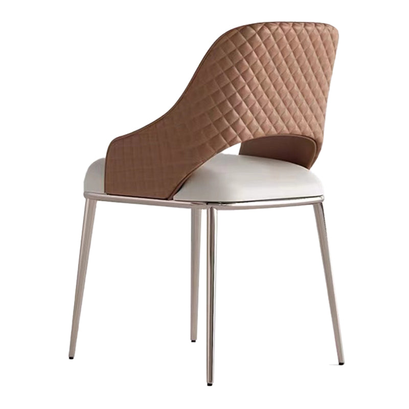 Dining Room Glam Side Chair Faux Leather Chair with Upholstered