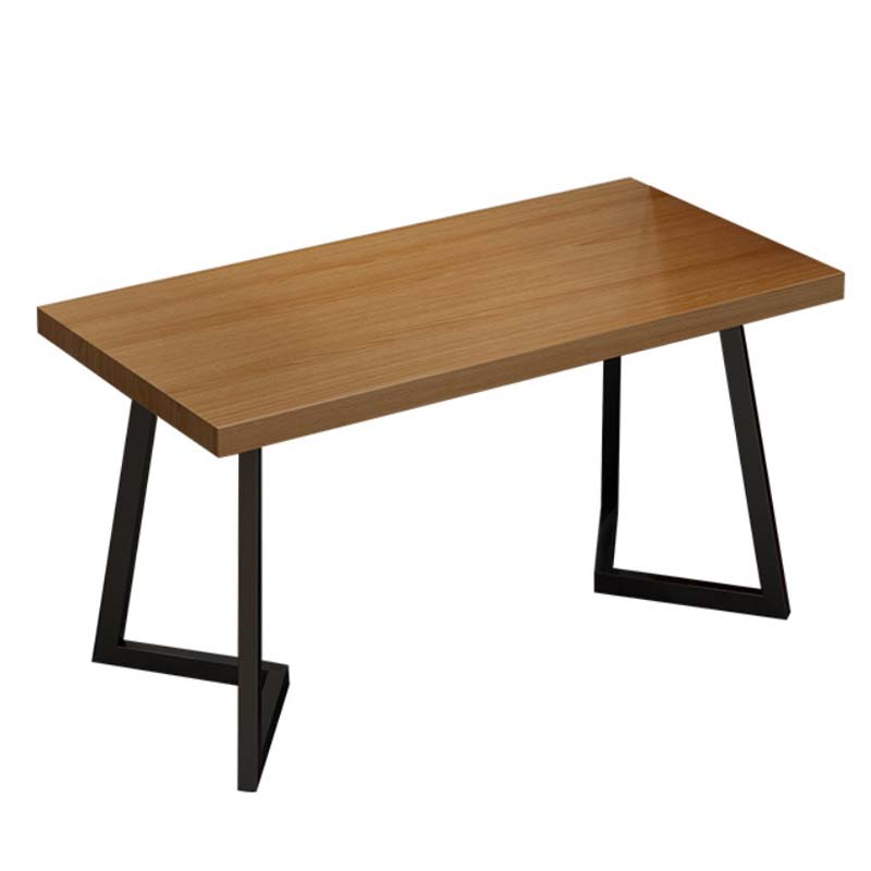 Industrial Double Pedestal Dining Table Wood Table for Cafe Bar