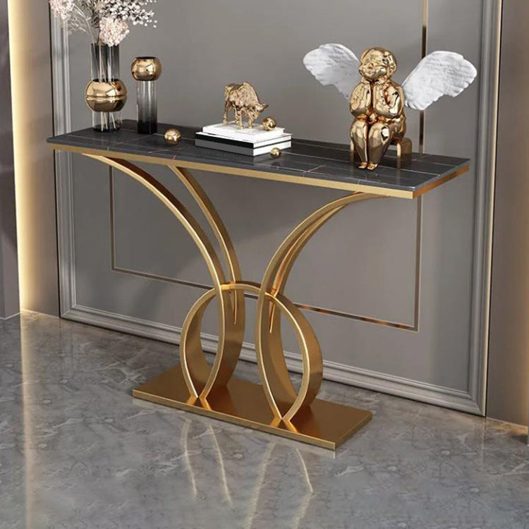 Modern 31.5" Tall Console Table Abstract Base 1-shelf Accent Table