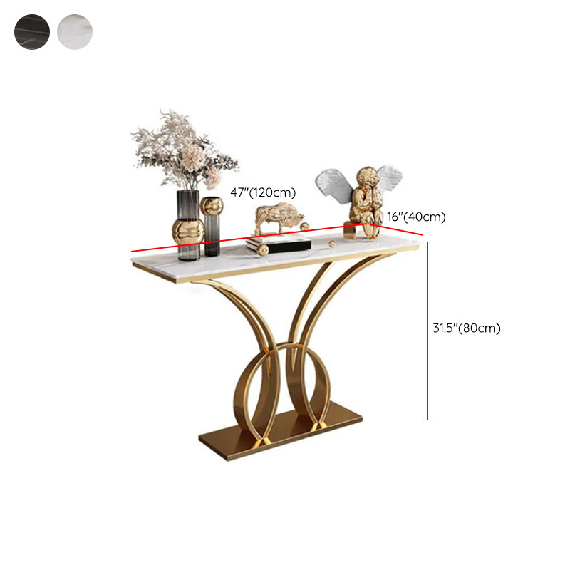 Modern 31.5" Tall Console Table Abstract Base 1-shelf Accent Table