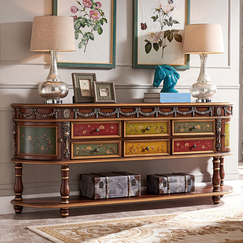 Victoria Half Moon Console Table Wood Console Sofa Table for Hall