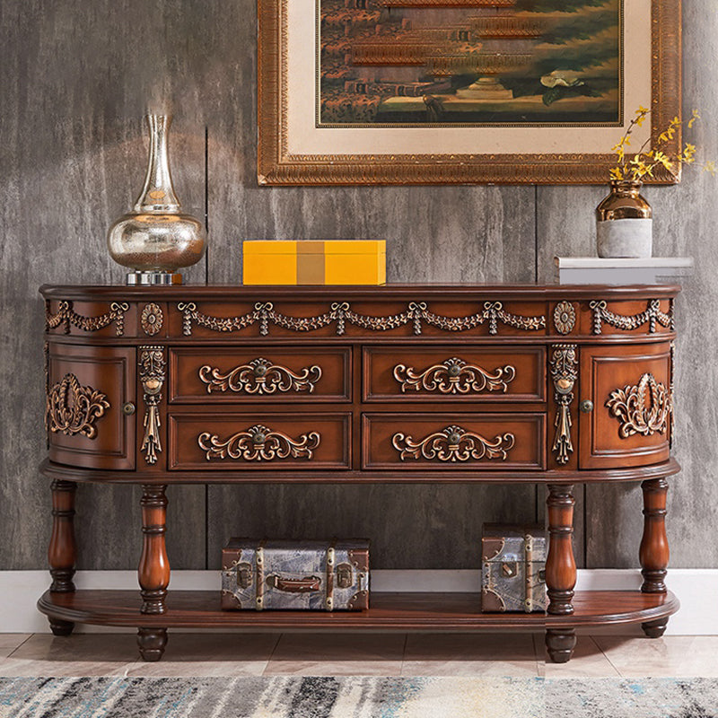 Victoria Half Moon Console Table Wood Console Sofa Table for Hall