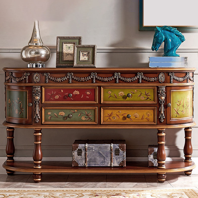 Victoria Half Moon Console Table Wood Console Sofa Table for Hall