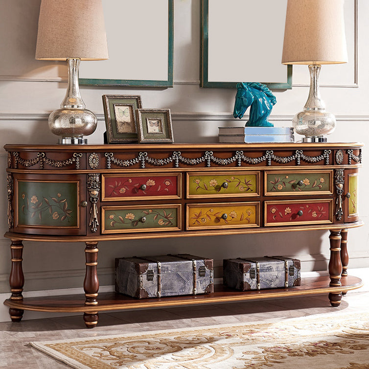 Victoria Half Moon Console Table Wood Console Sofa Table for Hall