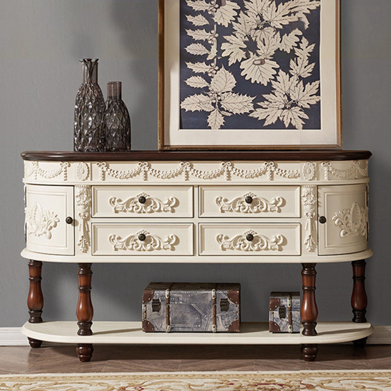 Victoria Half Moon Console Table Wood Console Sofa Table for Hall