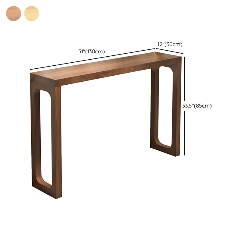 Solid Wood Rectangle Console Table Sled Base 33.46" Tall End Table