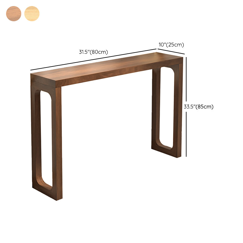 Solid Wood Rectangle Console Table Sled Base 33.46" Tall End Table