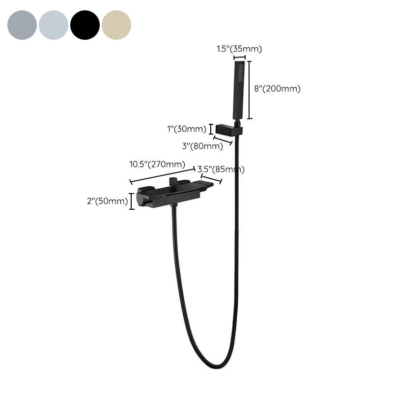 Modern Bathroom Tub Spout Wall Mounted Fixed Waterfall Faucet