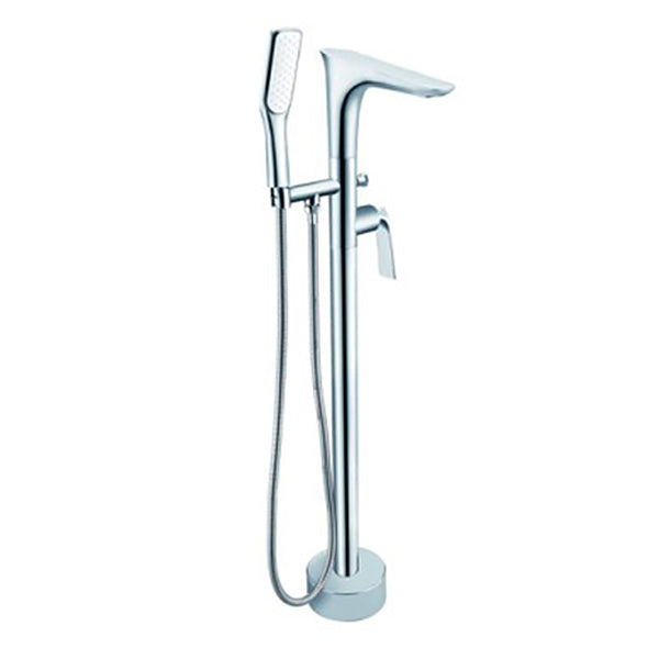 Floor Mounted Copper Bathtub Faucet Single Handle Freestanding Tub Filler Trim