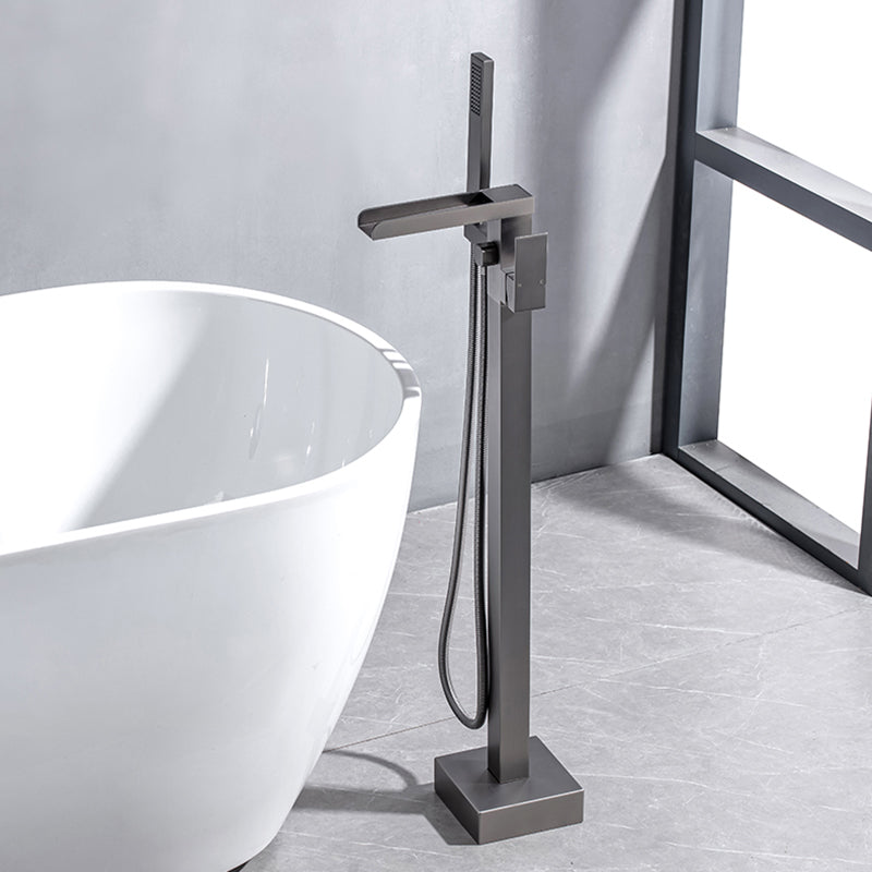 Floor Mounted Metal Freestanding Tub Filler Waterfall Freestanding Bathtub Faucet