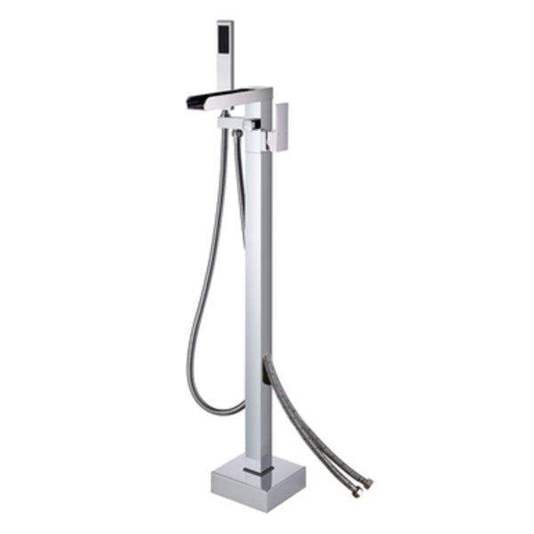 Floor Mounted Metal Freestanding Tub Filler Waterfall Freestanding Bathtub Faucet