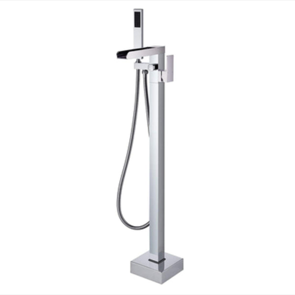 Floor Mounted Metal Freestanding Tub Filler Waterfall Freestanding Bathtub Faucet