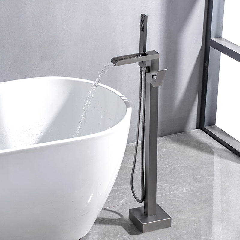 Floor Mounted Metal Freestanding Tub Filler Waterfall Freestanding Bathtub Faucet
