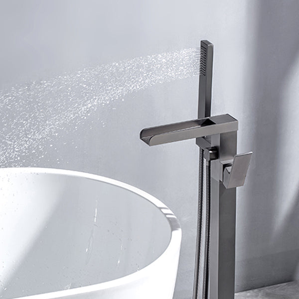 Floor Mounted Metal Freestanding Tub Filler Waterfall Freestanding Bathtub Faucet