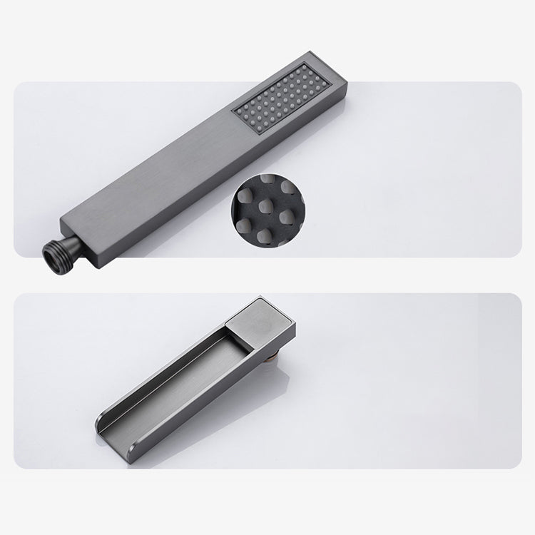 Floor Mounted Metal Freestanding Tub Filler Waterfall Freestanding Bathtub Faucet