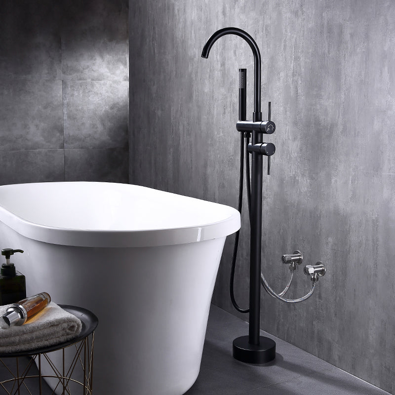 Floor Mounted Copper Freestanding Tub Filler Freestanding Rotatable Tub Filler Trim