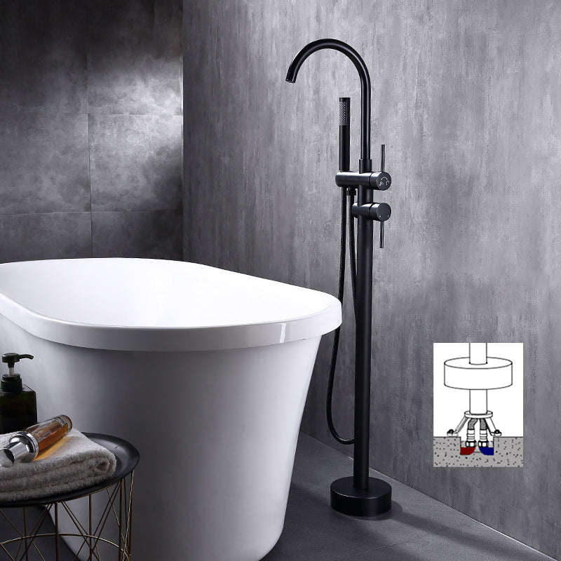 Floor Mounted Copper Freestanding Tub Filler Freestanding Rotatable Tub Filler Trim