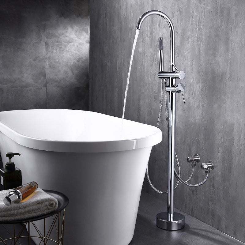 Floor Mounted Copper Freestanding Tub Filler Freestanding Rotatable Tub Filler Trim