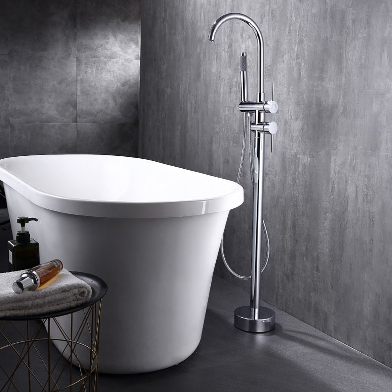 Floor Mounted Copper Freestanding Tub Filler Freestanding Rotatable Tub Filler Trim
