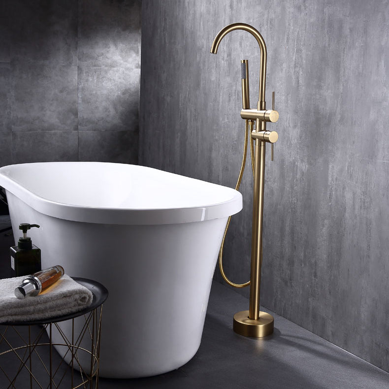 Floor Mounted Copper Freestanding Tub Filler Freestanding Rotatable Tub Filler Trim