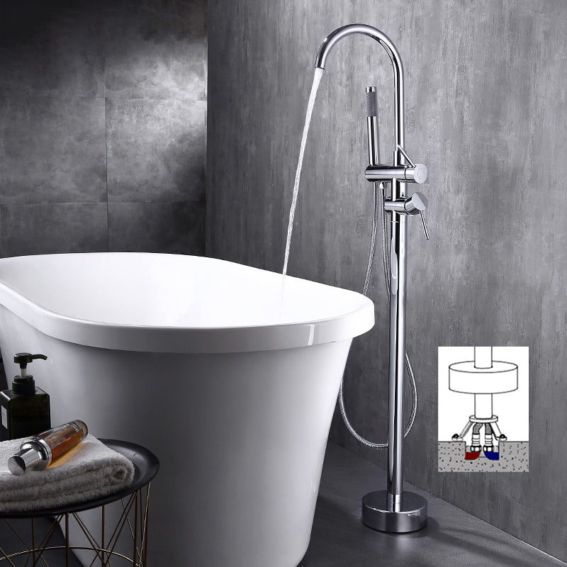 Floor Mounted Copper Freestanding Tub Filler Freestanding Rotatable Tub Filler Trim