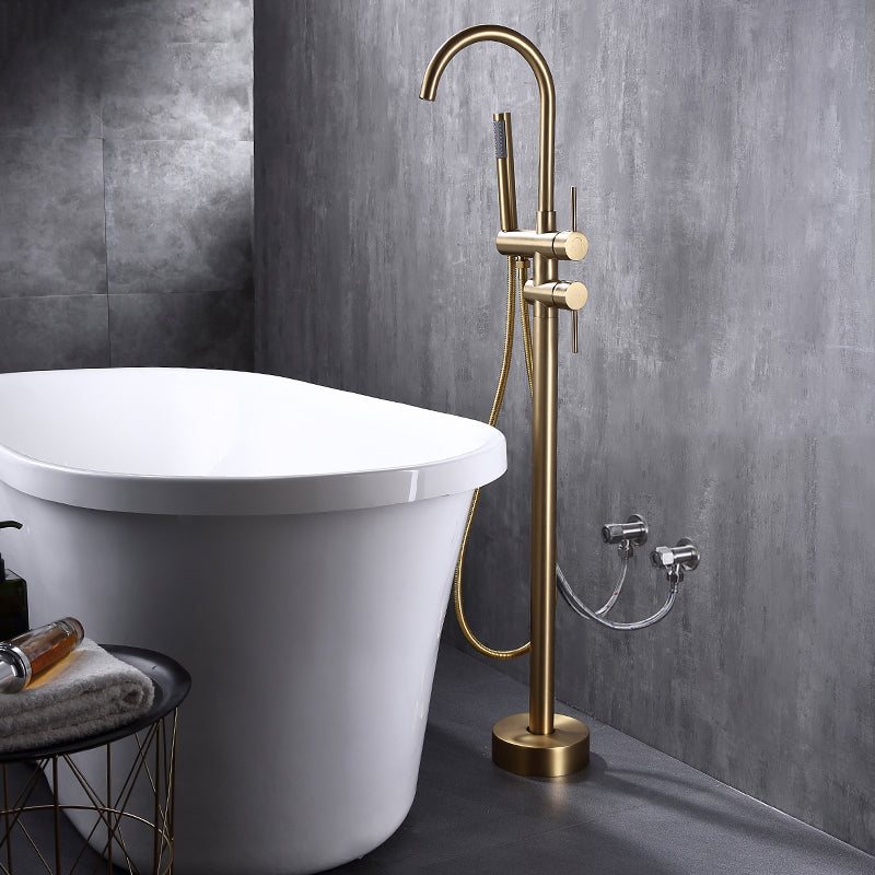 Floor Mounted Copper Freestanding Tub Filler Freestanding Rotatable Tub Filler Trim