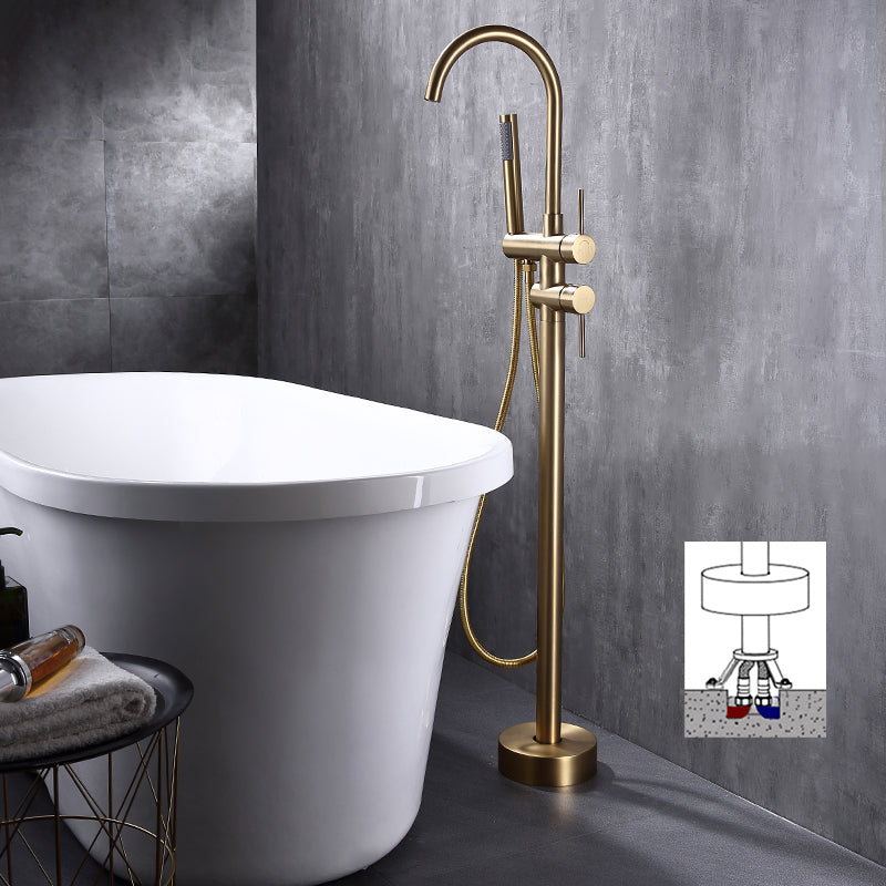 Floor Mounted Copper Freestanding Tub Filler Freestanding Rotatable Tub Filler Trim