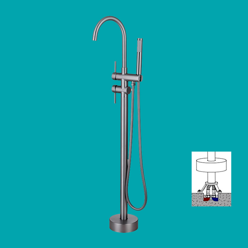 Floor Mounted Copper Freestanding Tub Filler Freestanding Rotatable Tub Filler Trim