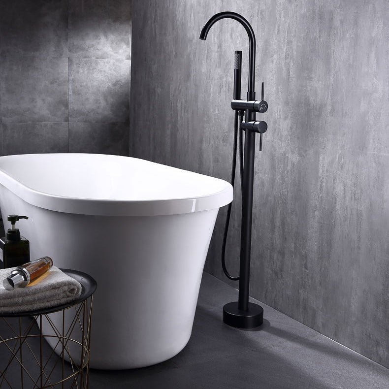 Floor Mounted Copper Freestanding Tub Filler Freestanding Rotatable Tub Filler Trim