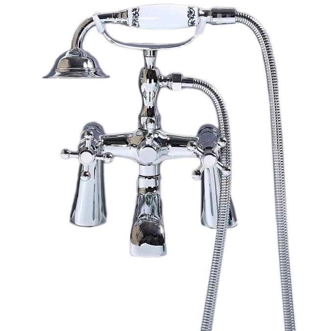 Traditional Floor Mounted Copper Freestanding Tub Filler Spray Gun Tub Filler Trim