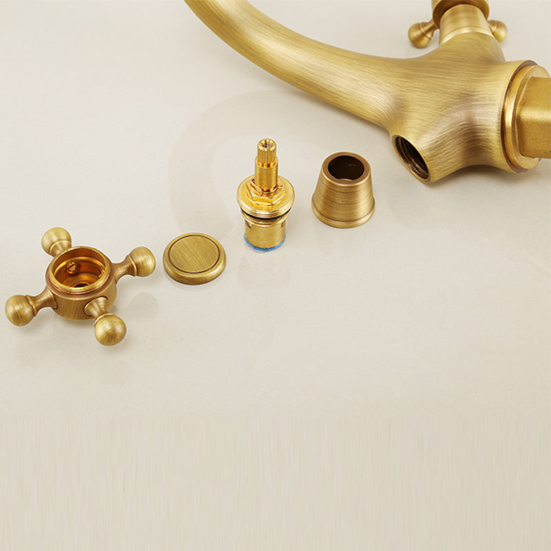 Glam Vessel Faucet 1 Hole Bathroom Faucet with 2 Cross Handles