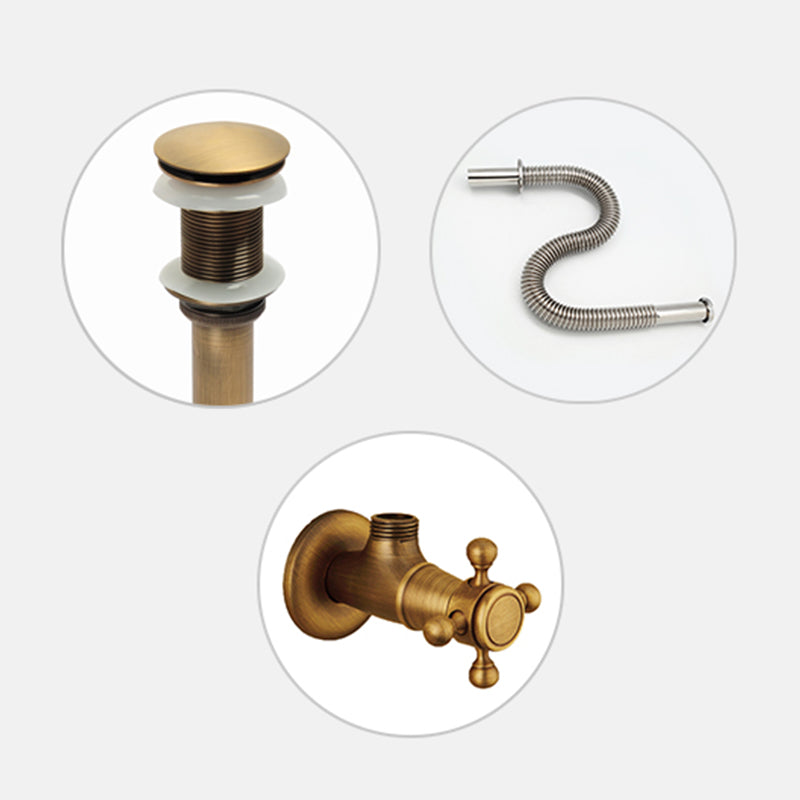 Glam Vessel Faucet 1 Hole Bathroom Faucet with 2 Cross Handles