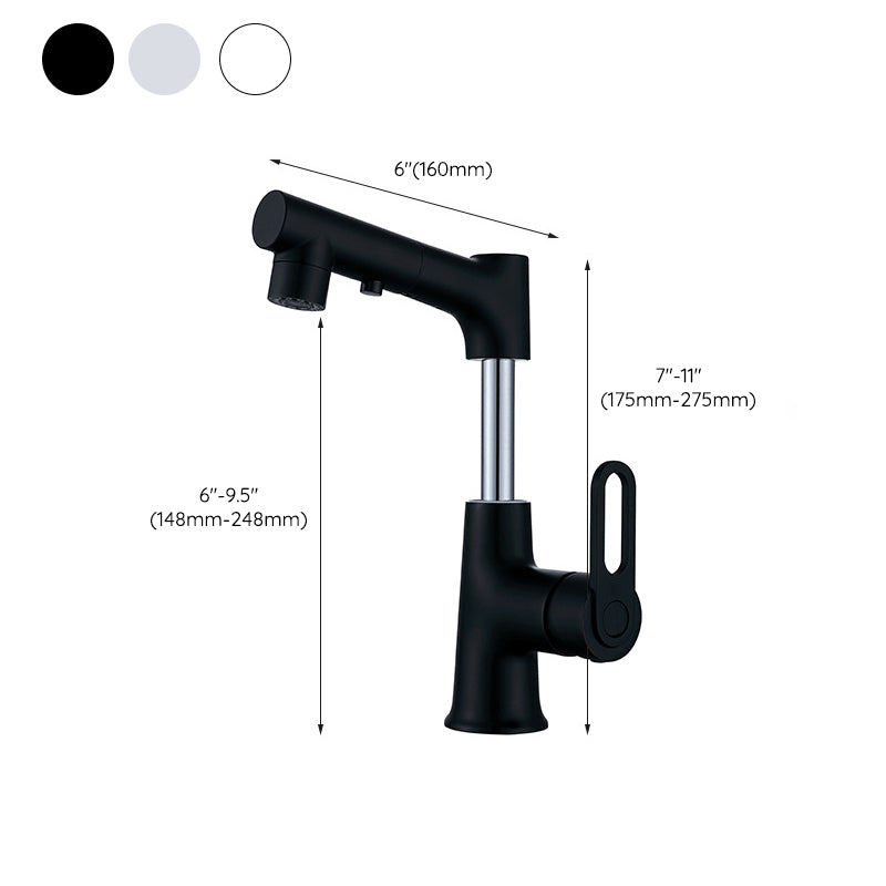 Centerset Lavatory Faucet Contemporary Pull-out Faucet with One Knob Handle