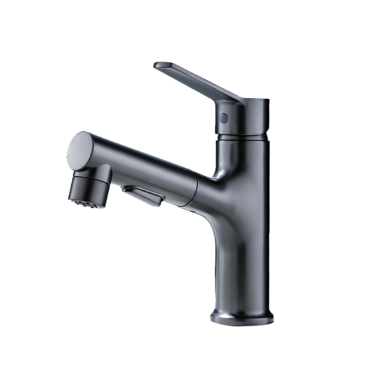 Vessel Sink Faucet Modern Pull-out Bathroom Faucet with One Lever Handle