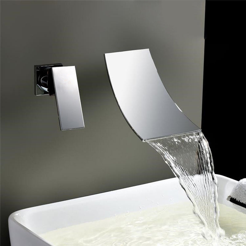 Wall Mounted Faucet Glam Style Bathroom Faucet with One Lever Handle