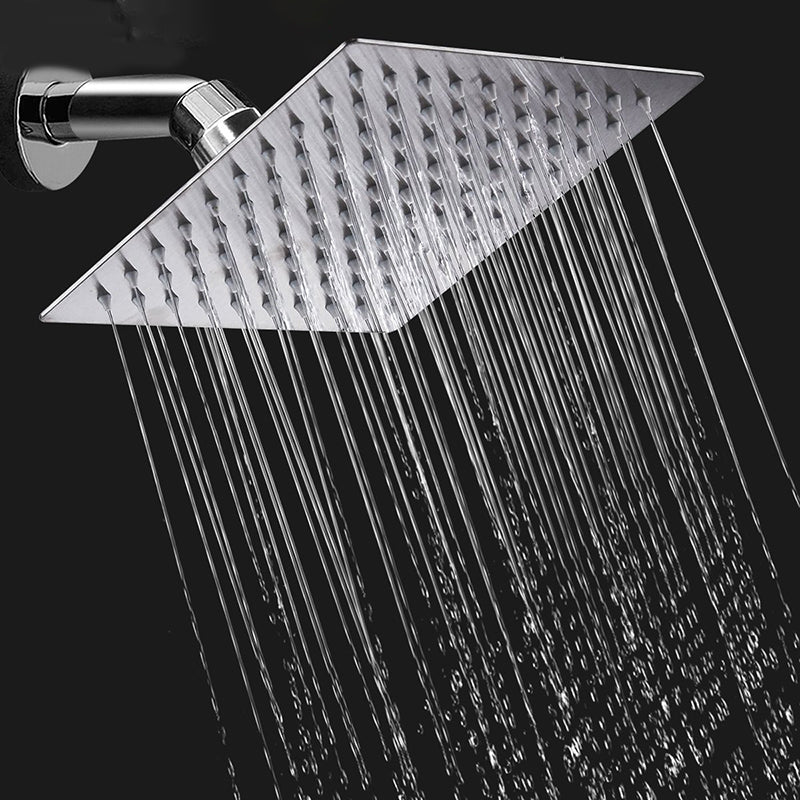 Contemporary Shower Combo Fixed Shower Head Stainless Steel Wall-Mount Square Shower Head