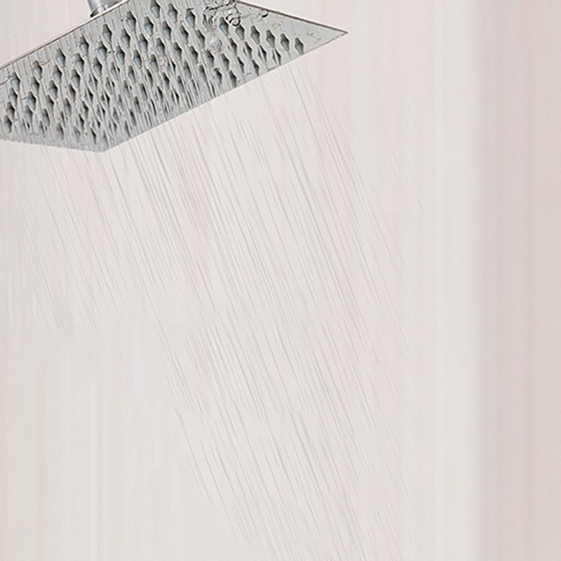 Contemporary Shower Combo Fixed Shower Head Stainless Steel Wall-Mount Square Shower Head