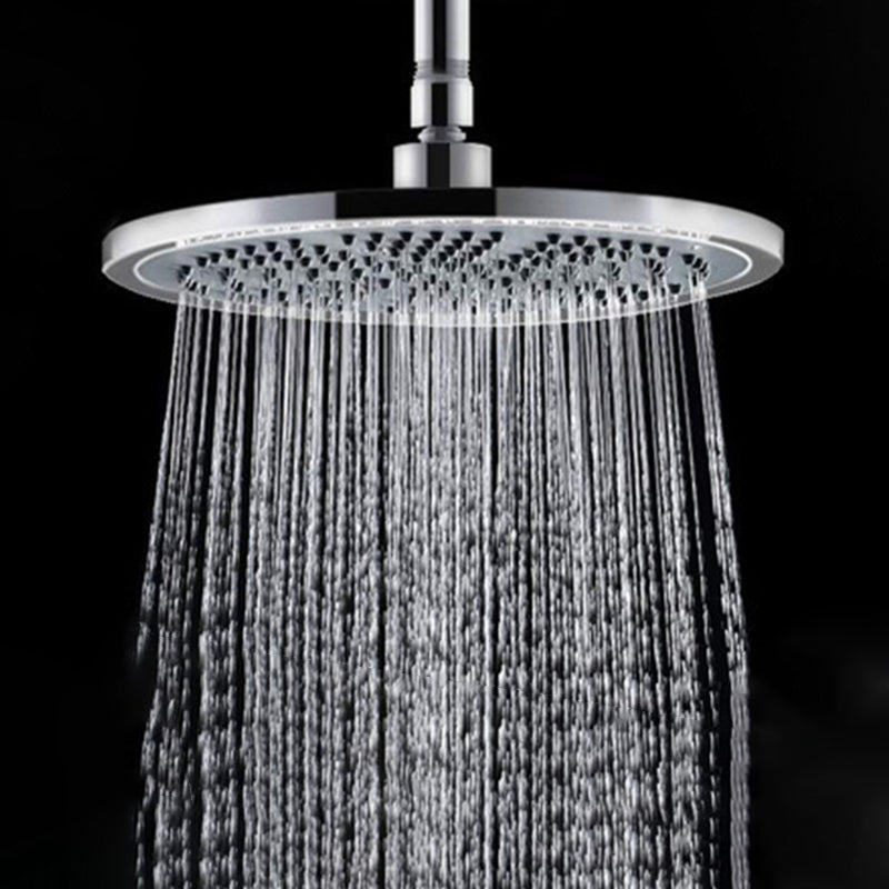 Contemporary Shower Combo Fixed Shower Head Stainless Steel Wall-Mount Round Shower Head