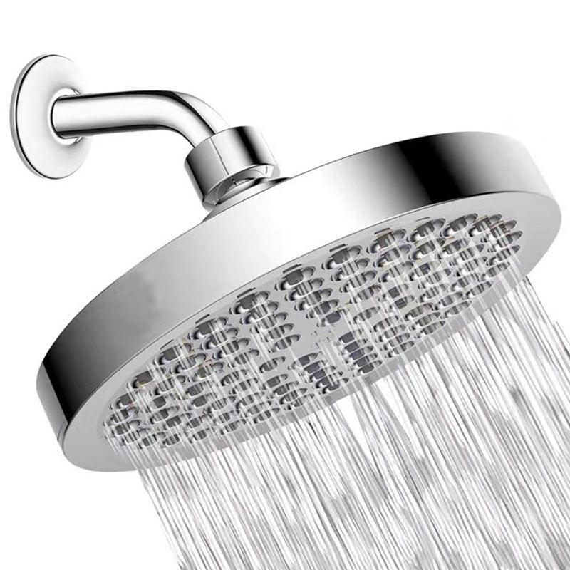 Contemporary Shower Combo Fixed Shower Head Stainless Steel Wall-Mount Round Shower Head