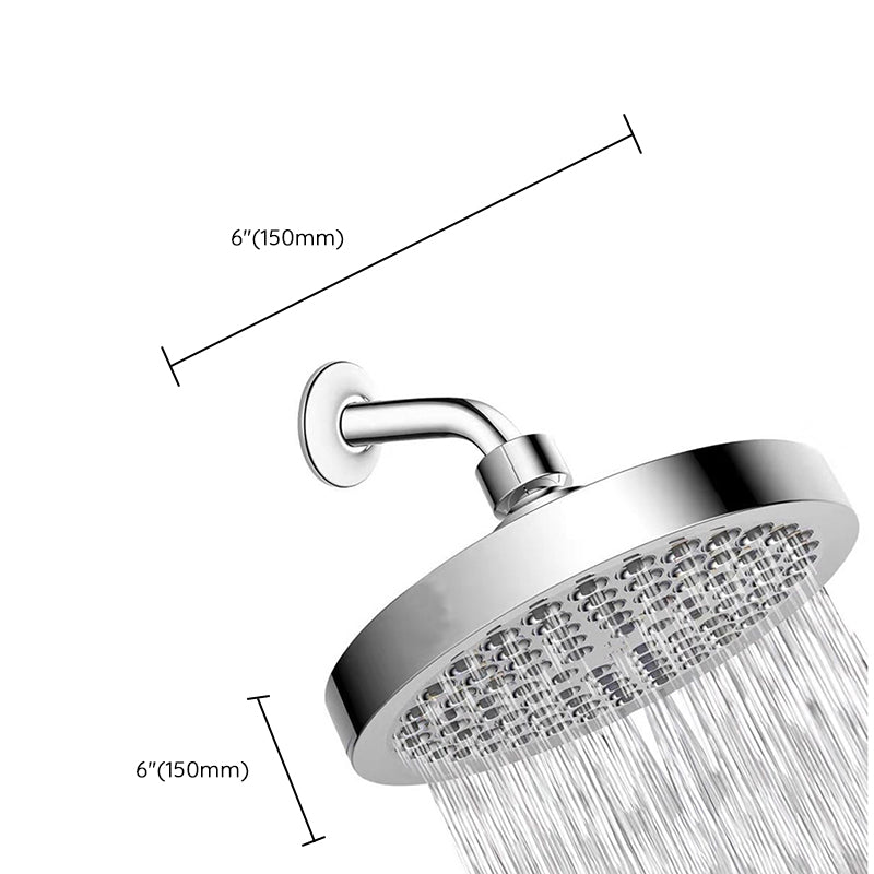 Contemporary Shower Combo Fixed Shower Head Stainless Steel Wall-Mount Round Shower Head