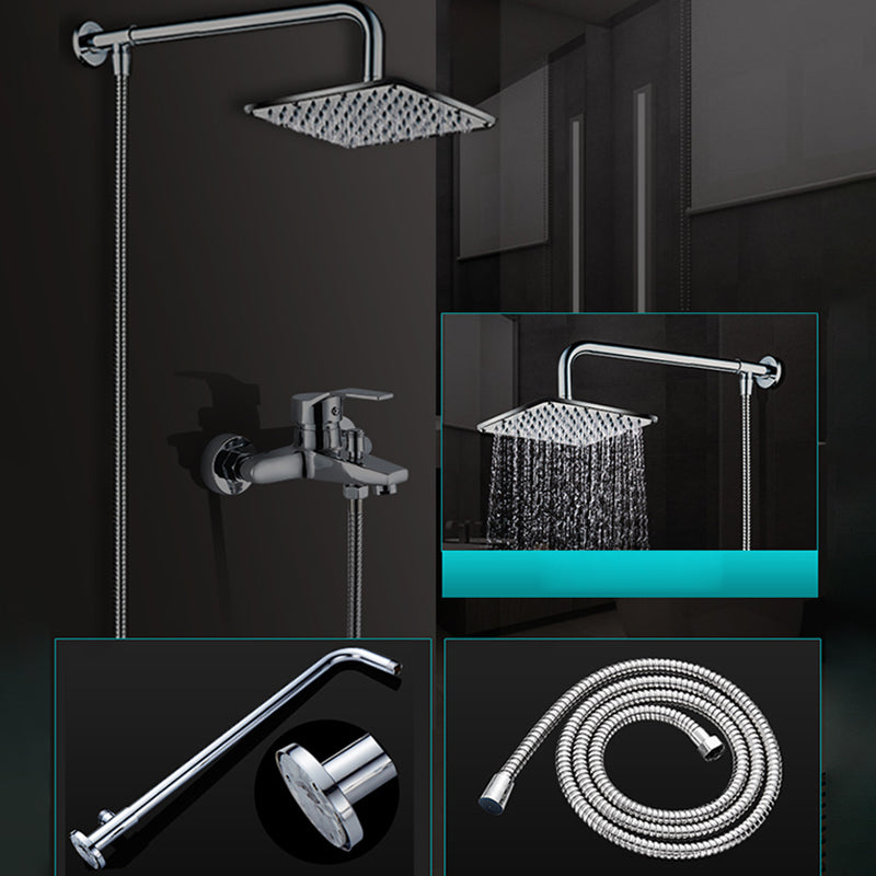 Contemporary Shower Head Combo Polished Stainless Steel Ceiling Mounted Shower Head