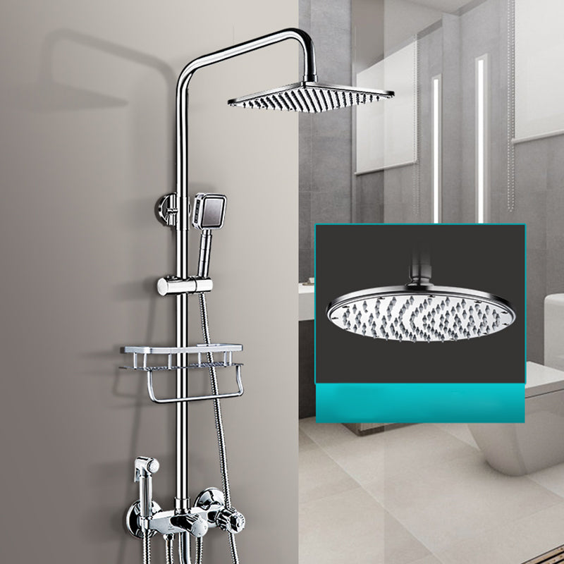 Contemporary Shower Head Combo Polished Stainless Steel Ceiling Mounted Shower Head