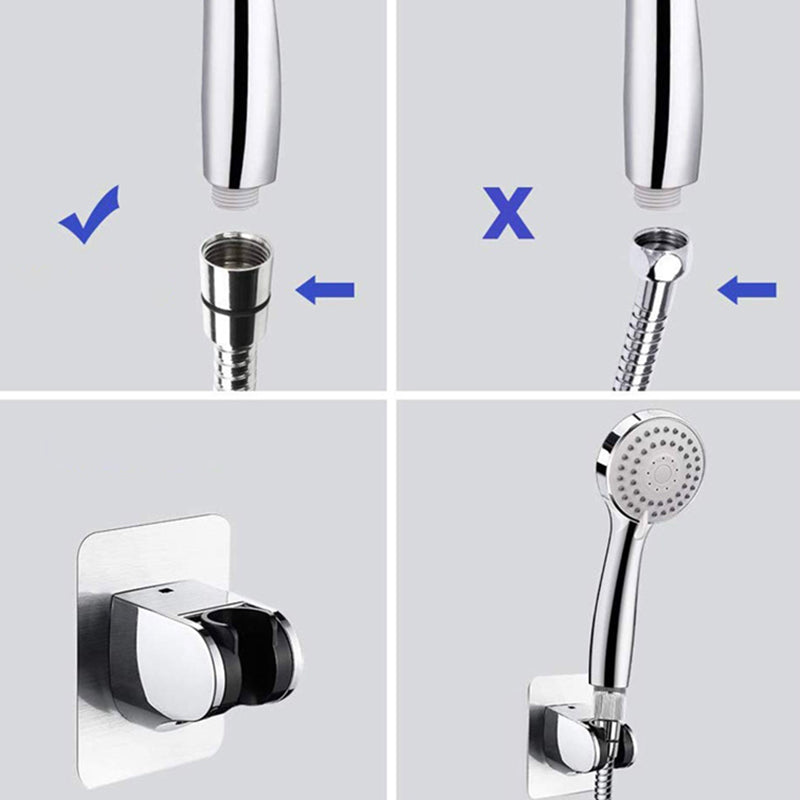 Contemporary Shower Combo Dual Shower Head Chrome Wall-Mount Round Shower Head
