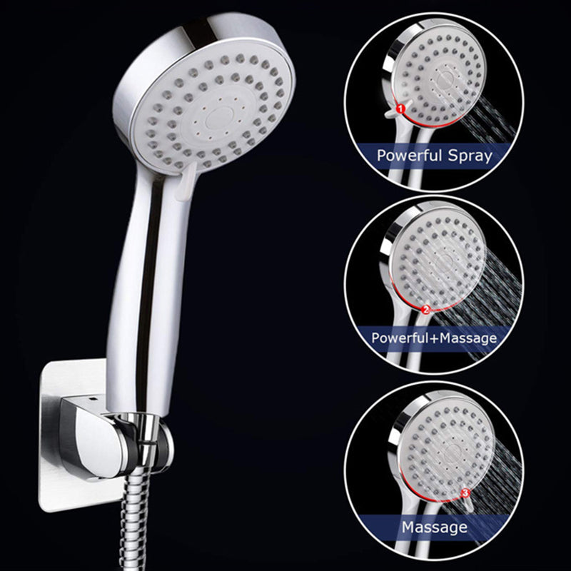 Contemporary Shower Combo Dual Shower Head Chrome Wall-Mount Round Shower Head