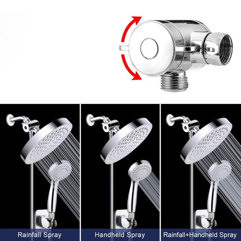 Contemporary Shower Combo Dual Shower Head Chrome Wall-Mount Round Shower Head