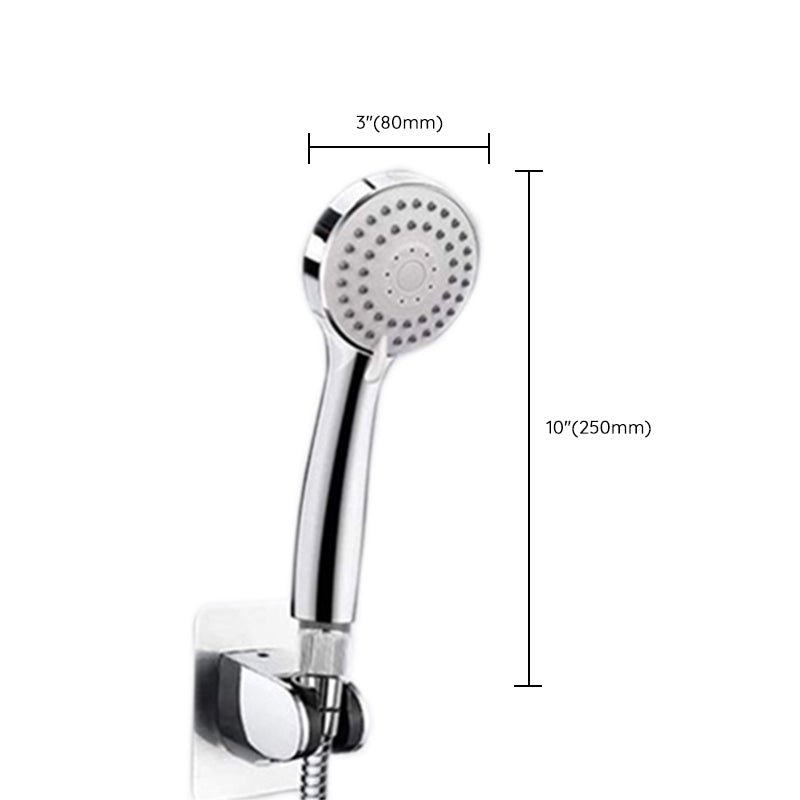 Contemporary Shower Combo Dual Shower Head Chrome Wall-Mount Round Shower Head