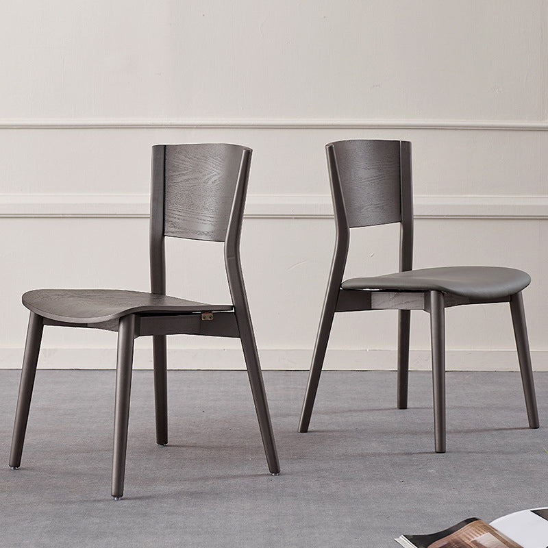 Solid Wood Contemporary Dining Chair Kitchen Armless Open Back Chair