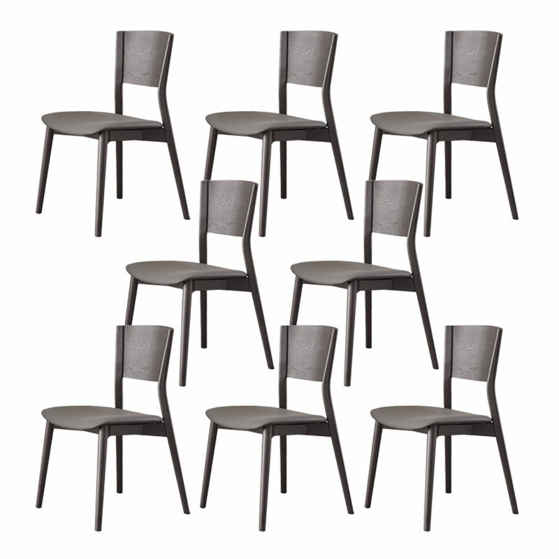 Solid Wood Contemporary Dining Chair Kitchen Armless Open Back Chair