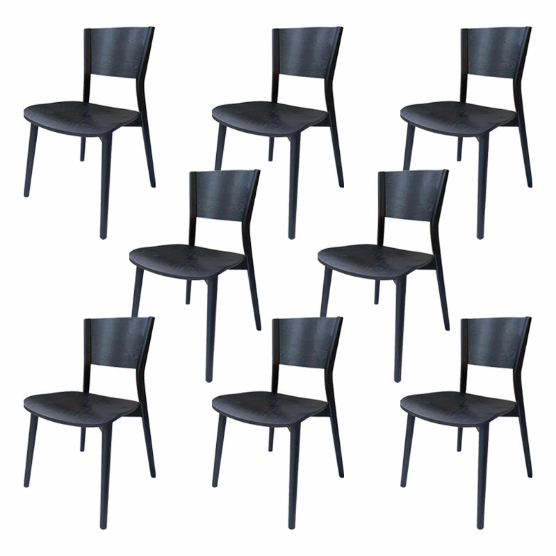 Solid Wood Contemporary Dining Chair Kitchen Armless Open Back Chair