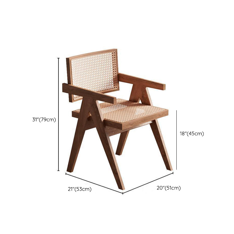 Contemporary Kitchen Dining Chair Solid Wood Side Chair in Walnut